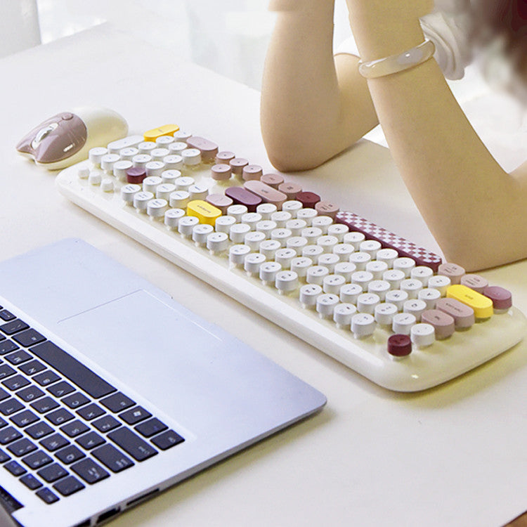 Aesthetic Wireless Keyboard & Mouse Set